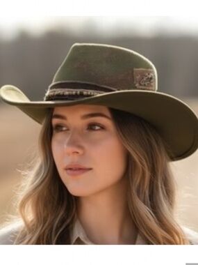 Western Cowboy Hat ADJUSTABLE SIZING Rustic Green⭐️NWT Festival "The GEORGIA"